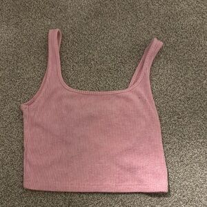 Pink Ribbed Women's Tank Top